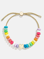 Initial Beaded Slider Bracelet - Multi