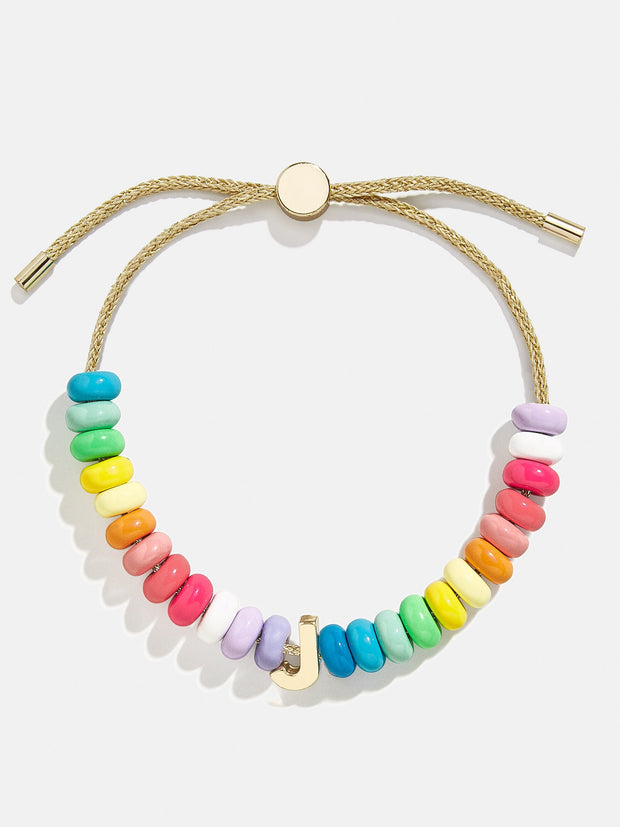 Initial Beaded Slider Bracelet - Multi