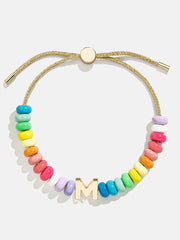 Initial Beaded Slider Bracelet - Multi