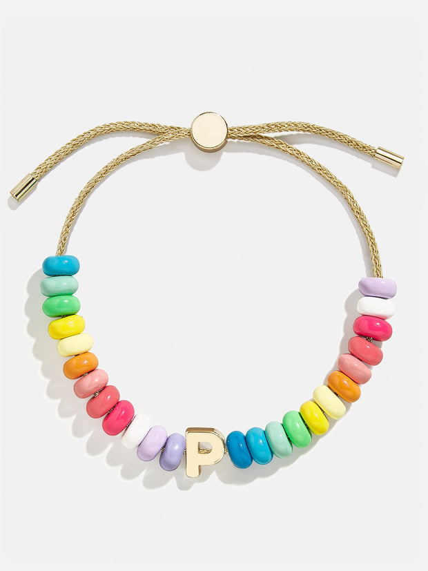 Initial Beaded Slider Bracelet - Multi