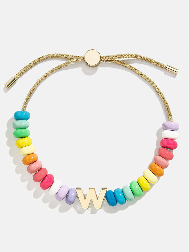 Initial Beaded Slider Bracelet - Multi