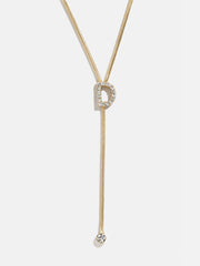 Pavé Initial Y-Chain Necklace - Gold/Pavé