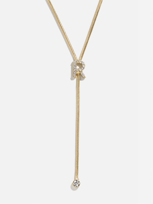 Pavé Initial Y-Chain Necklace - Gold/Pavé