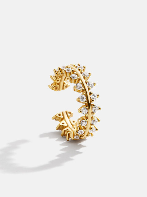 Victoria 18K Gold Ear Cuff - Gold/Pavé