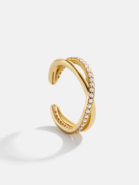 Mercedes 18K Gold Ear Cuff - Gold/Pavé