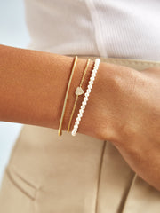 Ashley 18K Gold & Pearl Bracelet - White