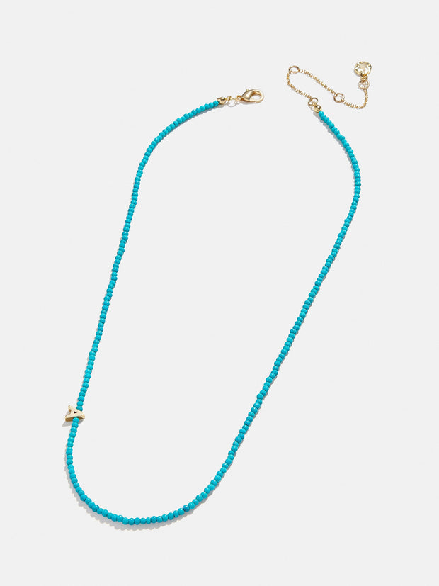 Turquoise Semi-Precious Initial Necklace - Turquoise