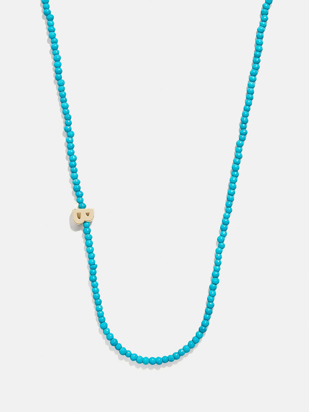 Turquoise Semi-Precious Initial Necklace - Turquoise