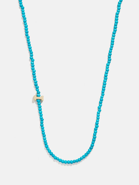 Turquoise Semi-Precious Initial Necklace - Turquoise