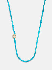 Turquoise Semi-Precious Initial Necklace - Turquoise