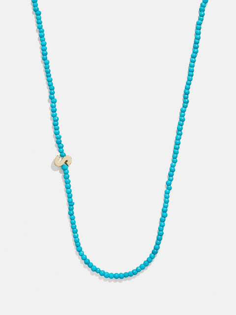 Turquoise Semi-Precious Initial Necklace - Turquoise