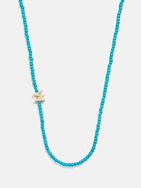 Turquoise Semi-Precious Initial Necklace - Turquoise