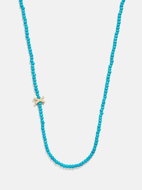 Turquoise Semi-Precious Initial Necklace - Turquoise