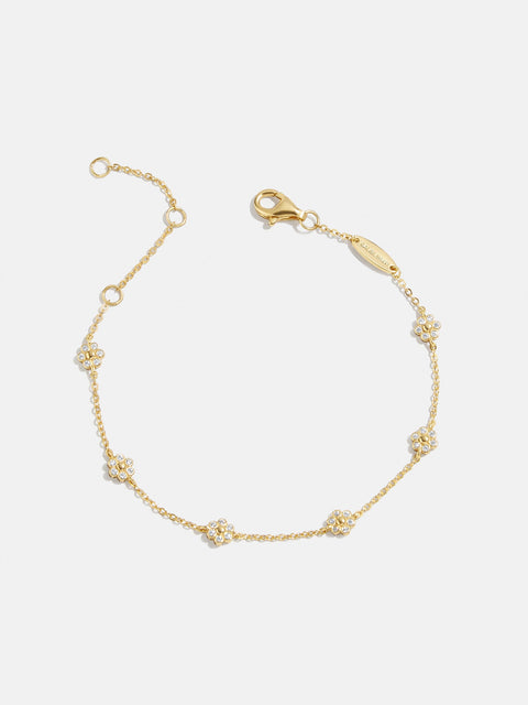 Petunia 18K Gold Bracelet - Clear Flower