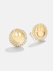 All Smiles 18K Gold Kids' Earrings - Gold/Pavé