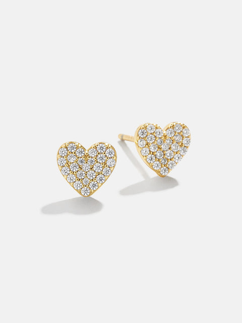 Whole Lotta Heart 18K Gold Kids' Earrings - Pavé