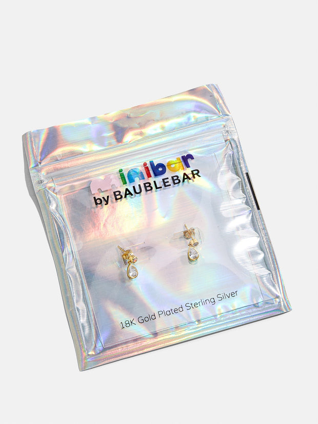 Dare to Dazzle 18K Gold Kids' Earrings - Clear