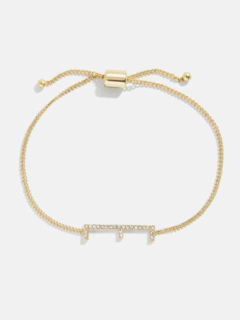 East West Initial Bracelet - Gold/Pavé