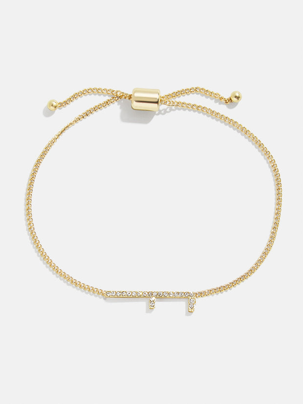 East West Initial Bracelet - Gold/Pavé