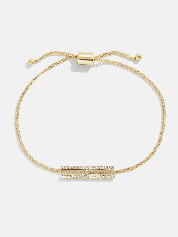 East West Initial Bracelet - Gold/Pavé