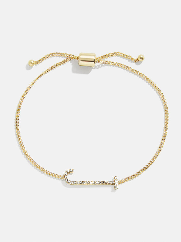 East West Initial Bracelet - Gold/Pavé