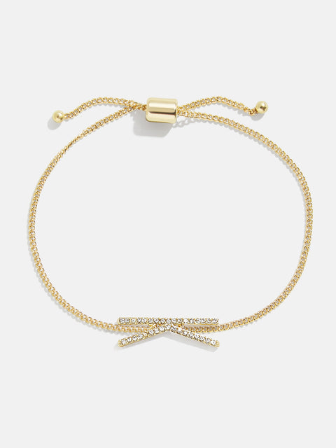 East West Initial Bracelet - Gold/Pavé