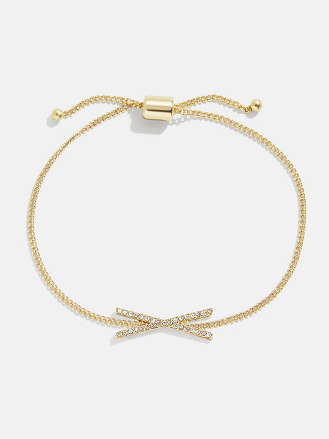 East West Initial Bracelet - Gold/Pavé