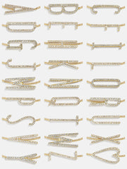 East West Initial Bracelet - Gold/Pavé