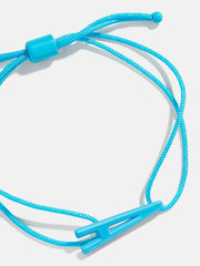 East West Initial Cord Bracelet - Aqua