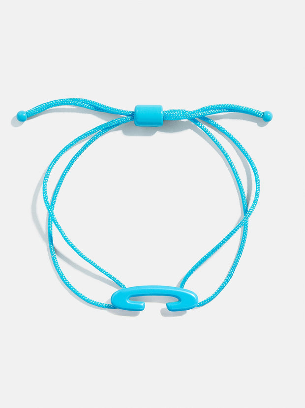 East West Initial Cord Bracelet - Aqua