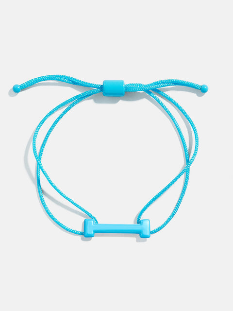 East West Initial Cord Bracelet - Aqua