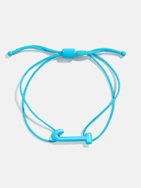 East West Initial Cord Bracelet - Aqua