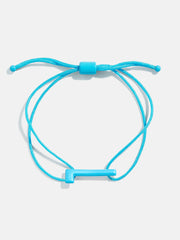 East West Initial Cord Bracelet - Aqua