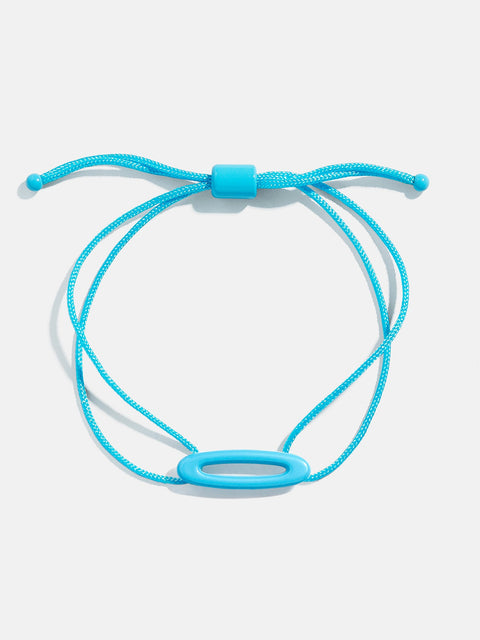 East West Initial Cord Bracelet - Aqua