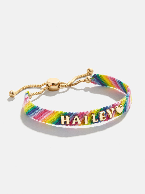 Custom Woven Friendship Bracelet - Rainbow Diagonal