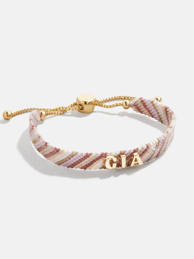 Kids' Custom Woven Friendship Bracelet - Pink Ombre Stripe