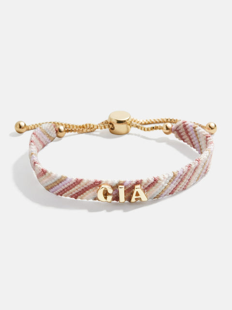 Custom Woven Friendship Bracelet - Pink Ombre Stripe