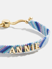 Custom Woven Friendship Bracelet - Blue Ombre Stripe