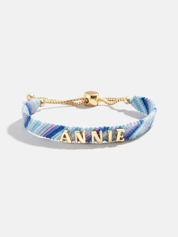 Custom Woven Friendship Bracelet - Blue Ombre Stripe