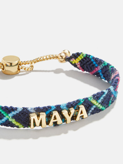 Custom Woven Friendship Bracelet - Navy Criss Cross