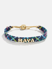 Custom Woven Friendship Bracelet - Navy Criss Cross