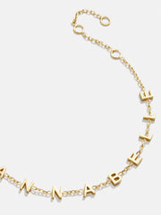 Mini 18K Gold Custom Spaced Letter Name Bracelet - Gold