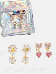 Charley Kids' Clip-On Earring Set - White