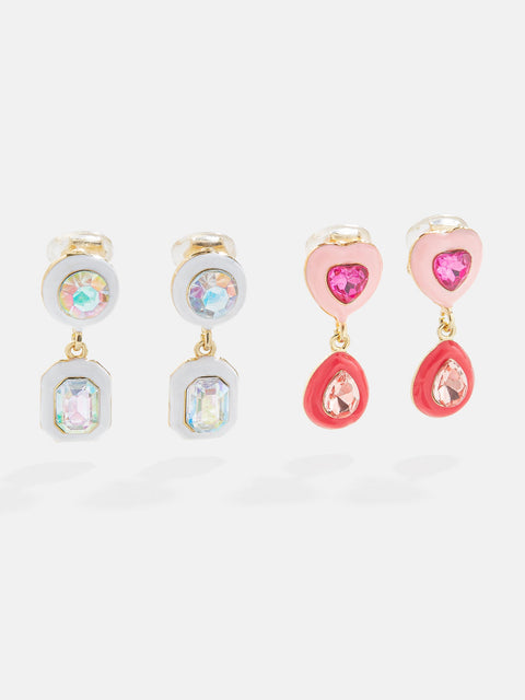 Sarah Kids' Clip-On Earring Set - Pink