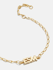 18K Gold Mini Initial Custom Bracelet - Gold