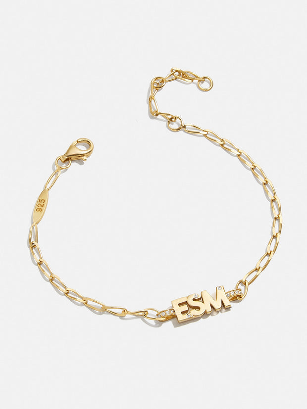 18K Gold Mini Initial Custom Bracelet - Gold