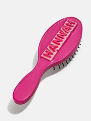 Block Font Mini Custom Hair Brush - Magenta