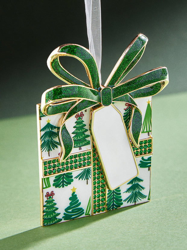 Pining For Presents Ornament - Green Print