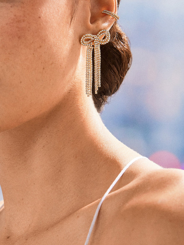 Nicci Earrings - Gold/Pavé