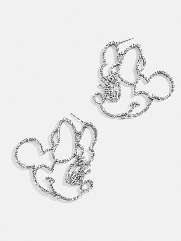 Disney Minnie Mouse Silver Outline Earrings - Minnie Mouse